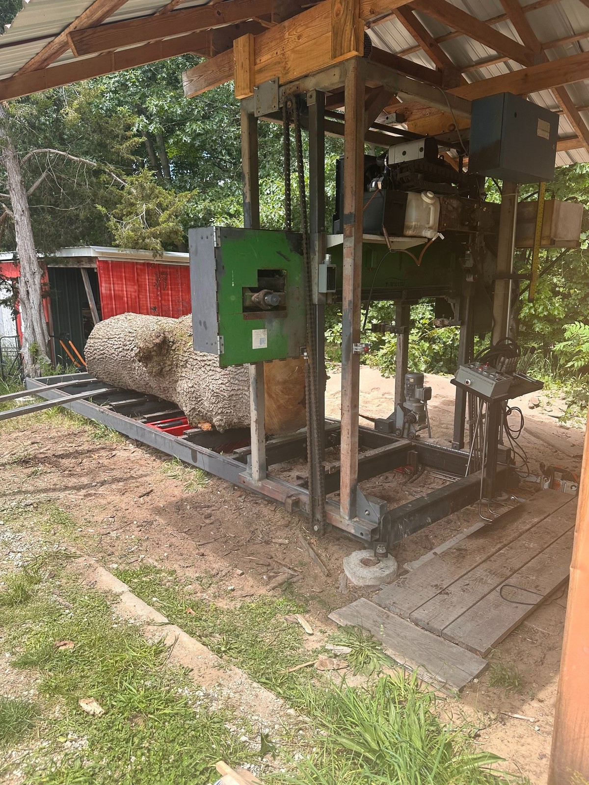 Sawmill setup in the field