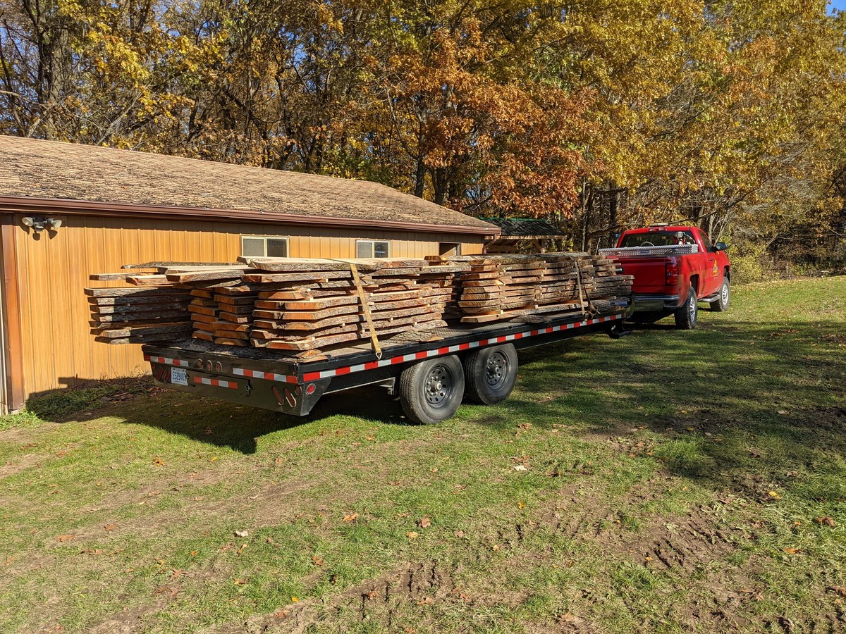 Stacked and stickered lumber drying